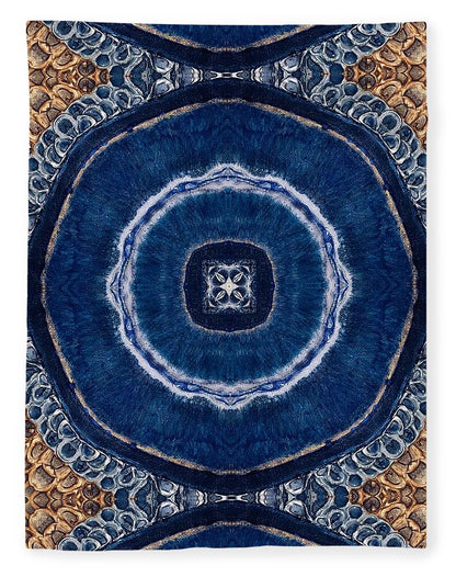 Blue Striped Agate Abstract II - Blanket