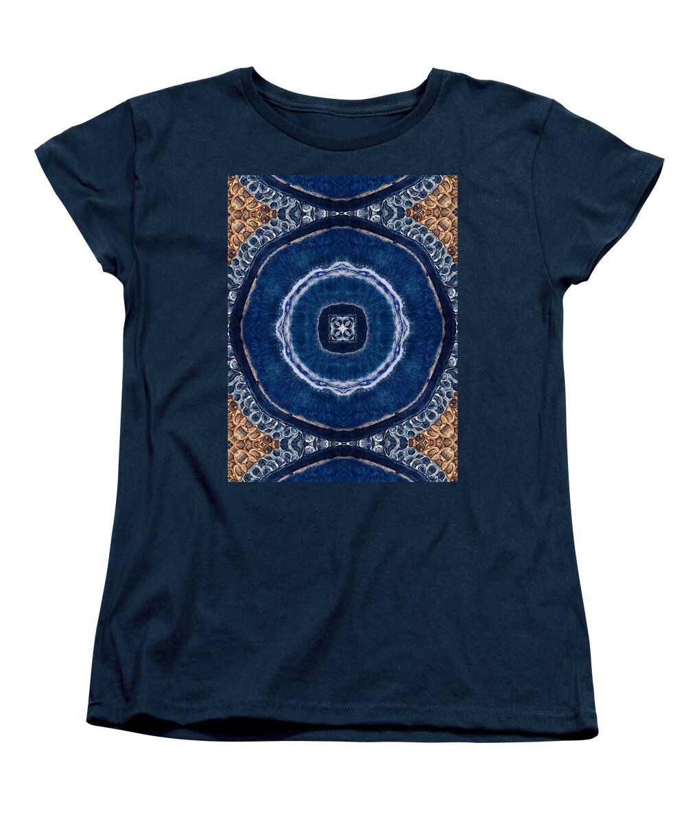 Blue Striped Agate Abstract II - Women's T-Shirt (Standard Fit)