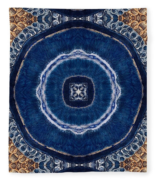 Blue Striped Agate Abstract II - Blanket