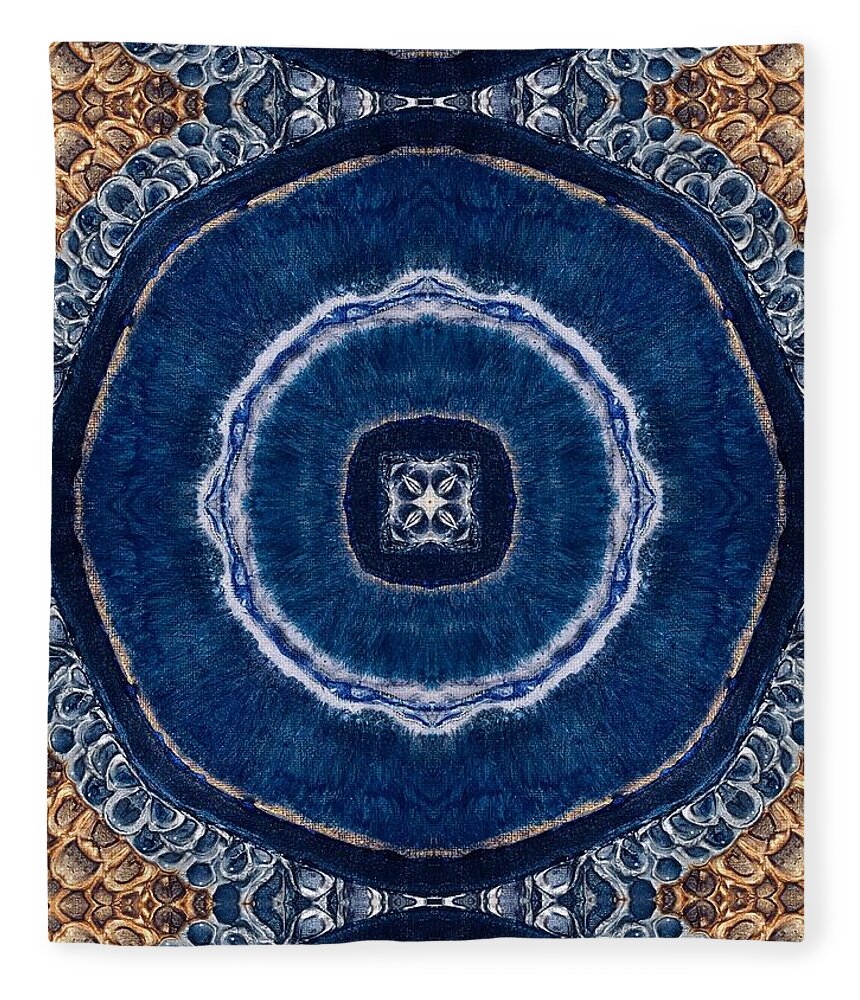Blue Striped Agate Abstract II - Blanket