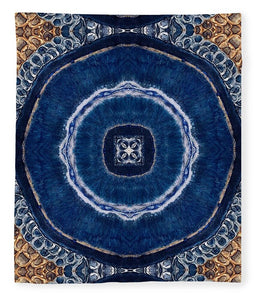 Blue Striped Agate Abstract II - Blanket