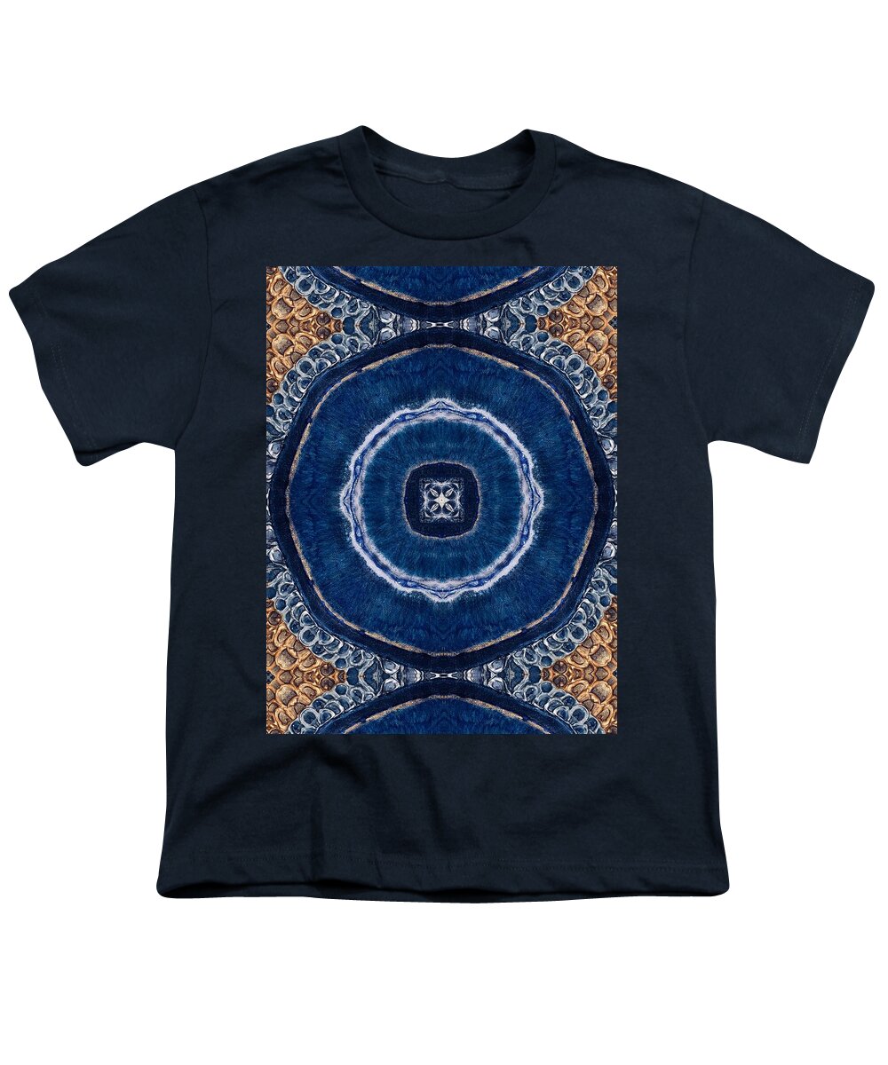 Blue Striped Agate Abstract II - Youth T-Shirt