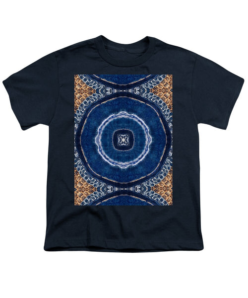 Blue Striped Agate Abstract II - Youth T-Shirt