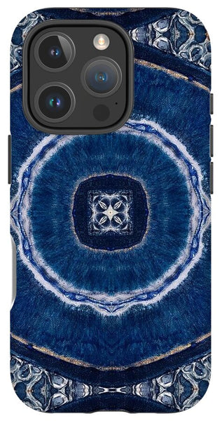 Blue Striped Agate Abstract II - Phone Case