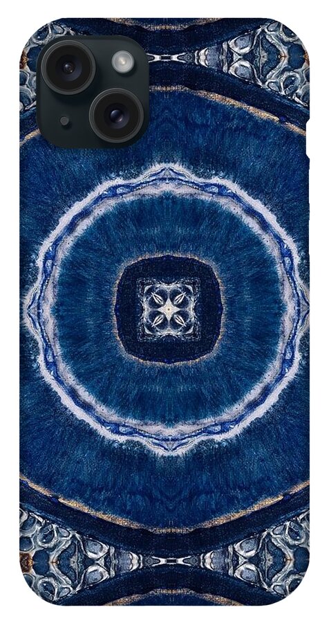 Blue Striped Agate Abstract II - Phone Case