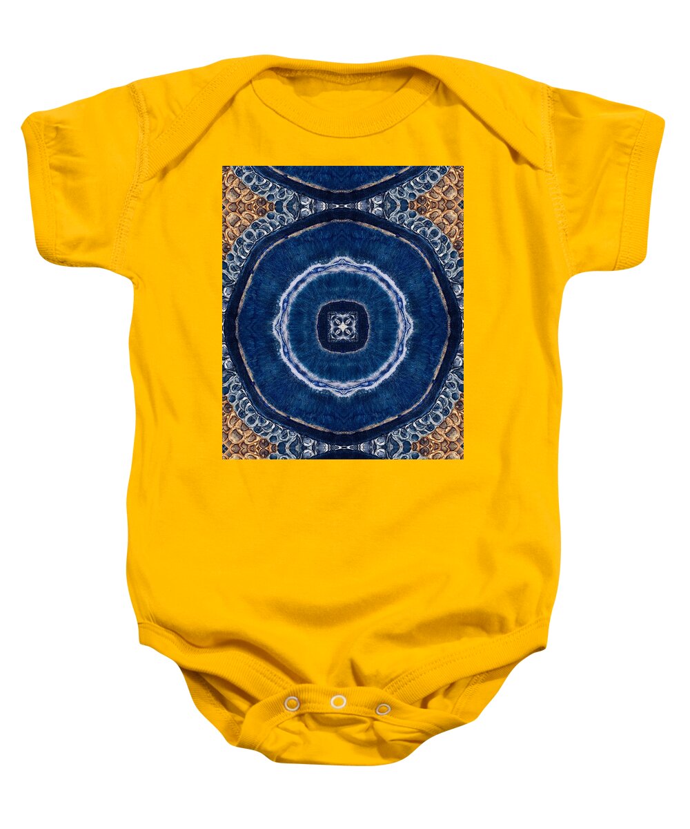 Blue Striped Agate Abstract II - Baby Onesie