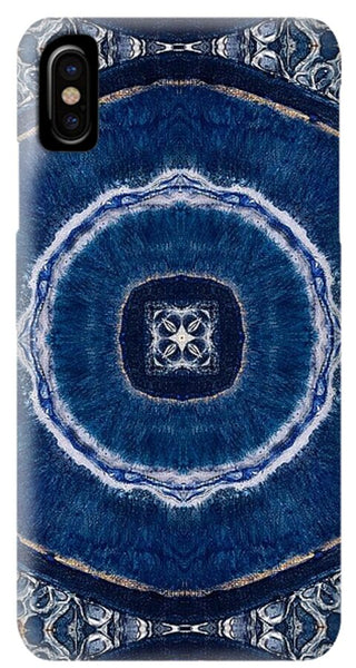 Blue Striped Agate Abstract II - Phone Case