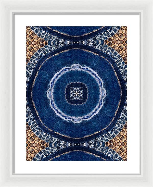 Blue Striped Agate Abstract II - Framed Print