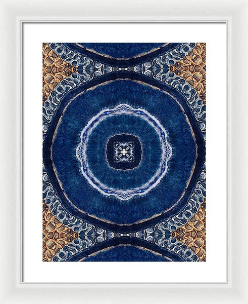 Blue Striped Agate Abstract II - Framed Print