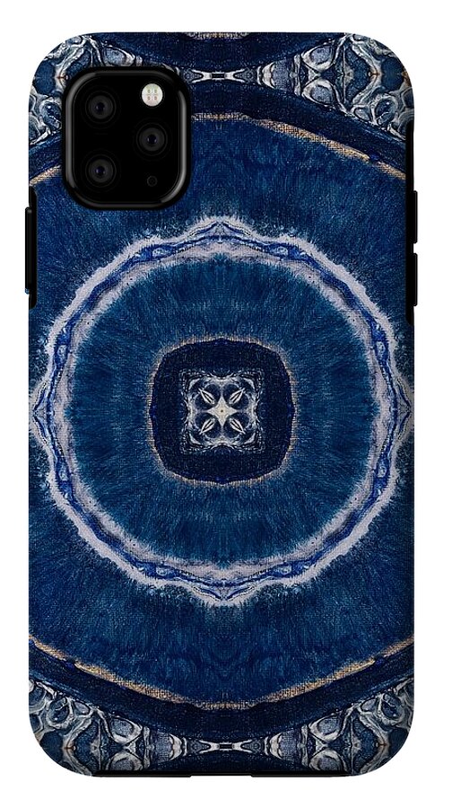Blue Striped Agate Abstract II - Phone Case