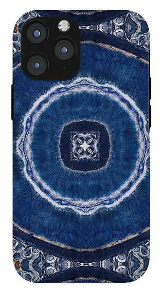 Blue Striped Agate Abstract II - Phone Case