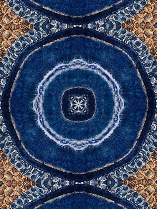 Blue Striped Agate Abstract II - Art Print