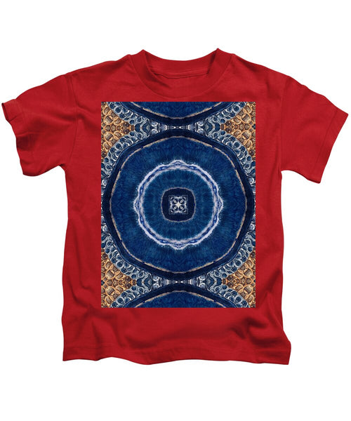 Blue Striped Agate Abstract II - Kids T-Shirt