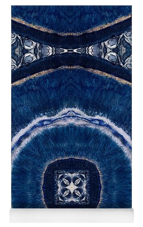 Blue Striped Agate Abstract II - Yoga Mat