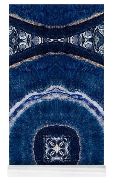 Blue Striped Agate Abstract II - Yoga Mat