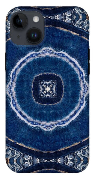 Blue Striped Agate Abstract II - Phone Case