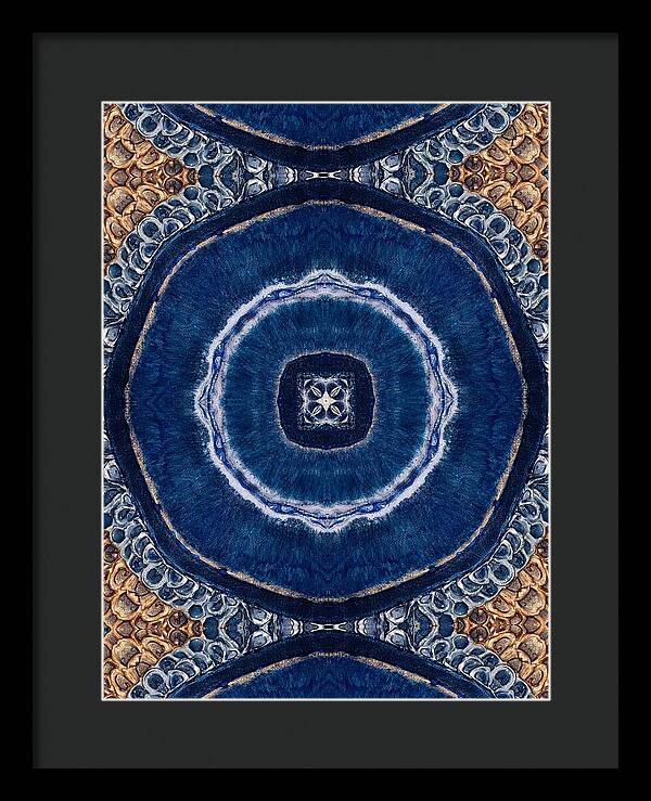 Blue Striped Agate Abstract II - Framed Print