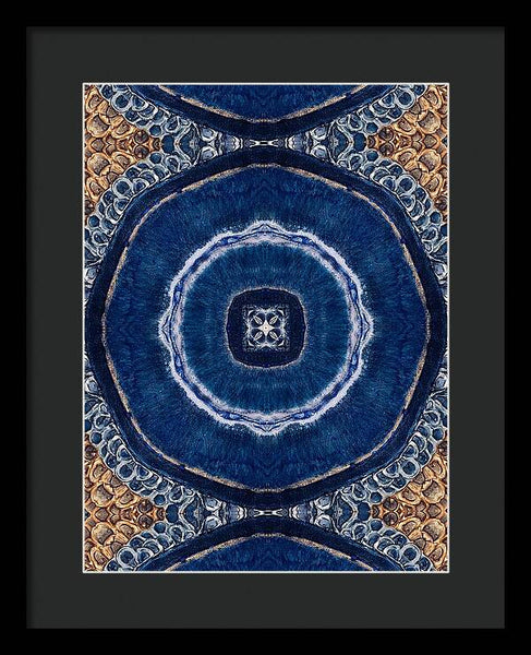 Blue Striped Agate Abstract II - Framed Print