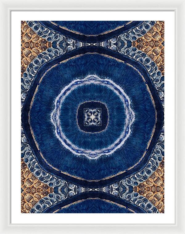 Blue Striped Agate Abstract II - Framed Print