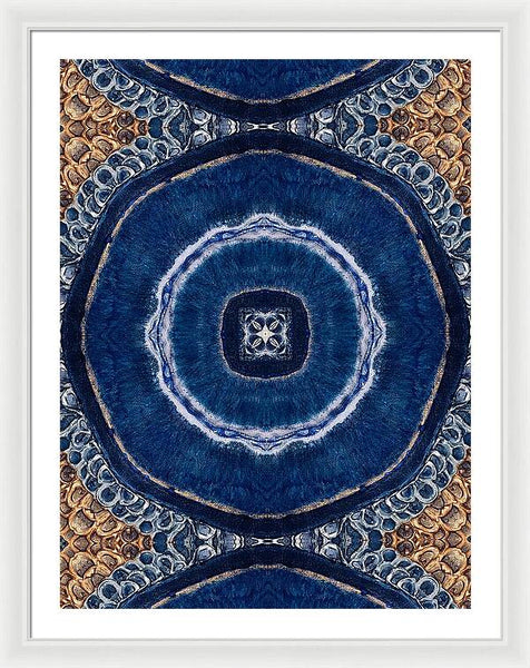 Blue Striped Agate Abstract II - Framed Print