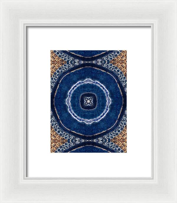 Blue Striped Agate Abstract II - Framed Print