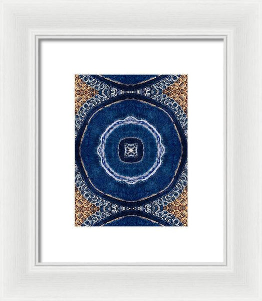 Blue Striped Agate Abstract II - Framed Print