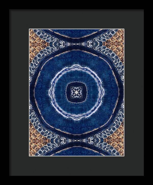 Blue Striped Agate Abstract II - Framed Print