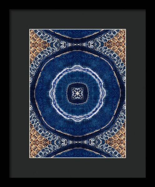 Blue Striped Agate Abstract II - Framed Print