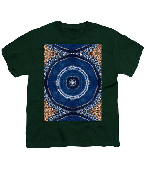 Blue Striped Agate Abstract II - Youth T-Shirt