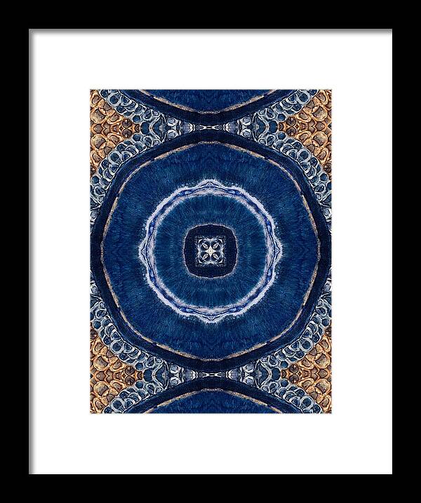 Blue Striped Agate Abstract II - Framed Print
