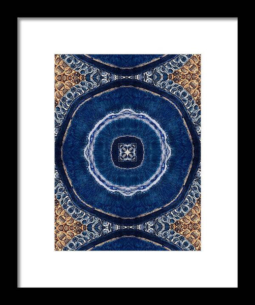 Blue Striped Agate Abstract II - Framed Print