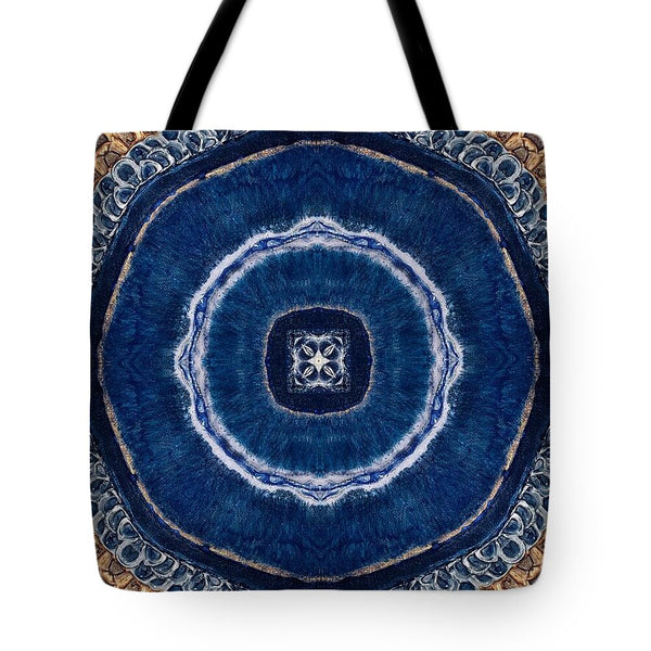 Blue Striped Agate Abstract II - Tote Bag