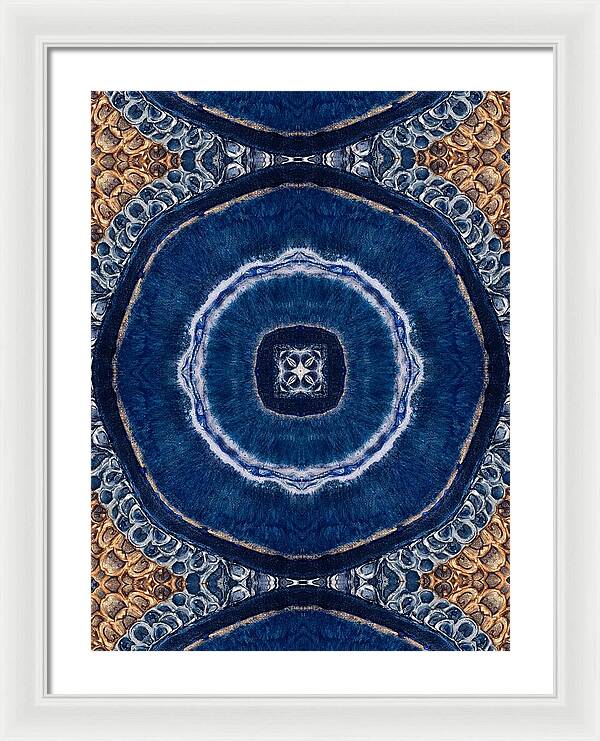 Blue Striped Agate Abstract II - Framed Print