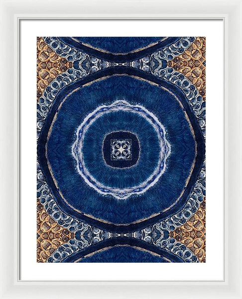 Blue Striped Agate Abstract II - Framed Print