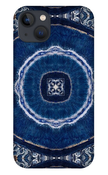Blue Striped Agate Abstract II - Phone Case