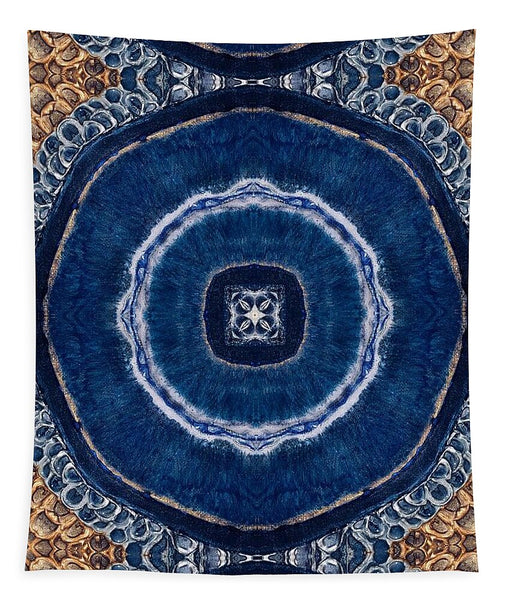 Blue Striped Agate Abstract II - Tapestry
