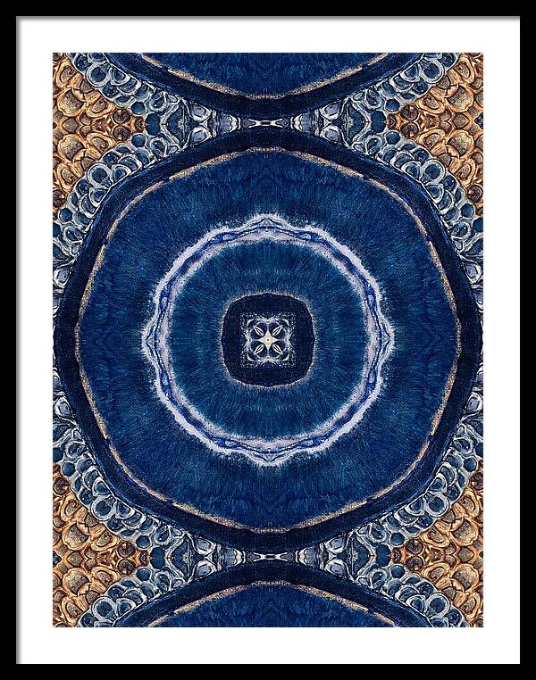 Blue Striped Agate Abstract II - Framed Print