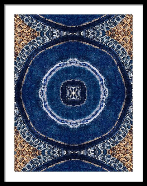 Blue Striped Agate Abstract II - Framed Print