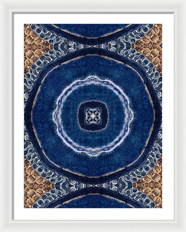 Blue Striped Agate Abstract II - Framed Print
