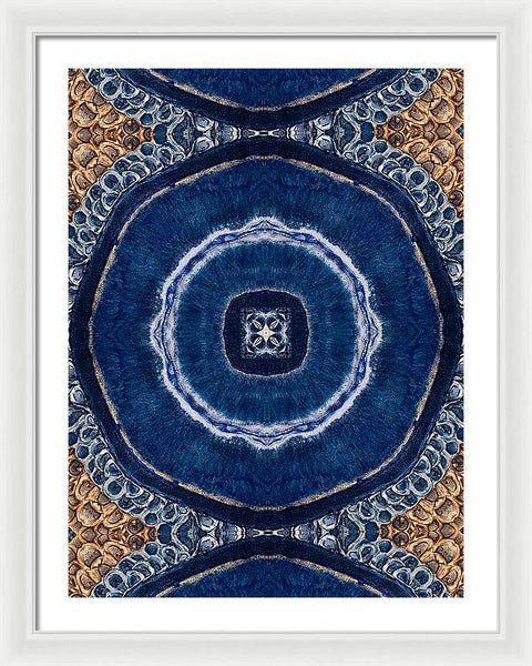 Blue Striped Agate Abstract II - Framed Print