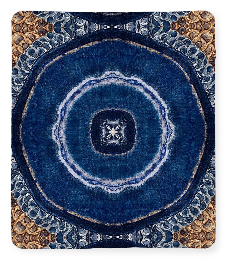 Blue Striped Agate Abstract II - Blanket