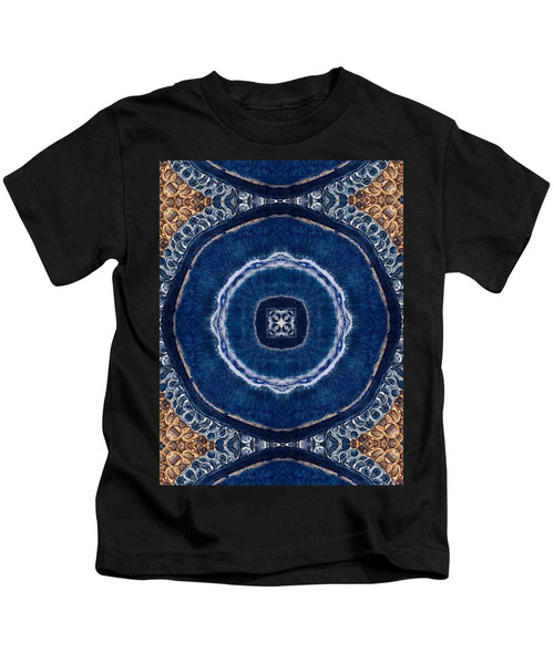 Blue Striped Agate Abstract II - Kids T-Shirt