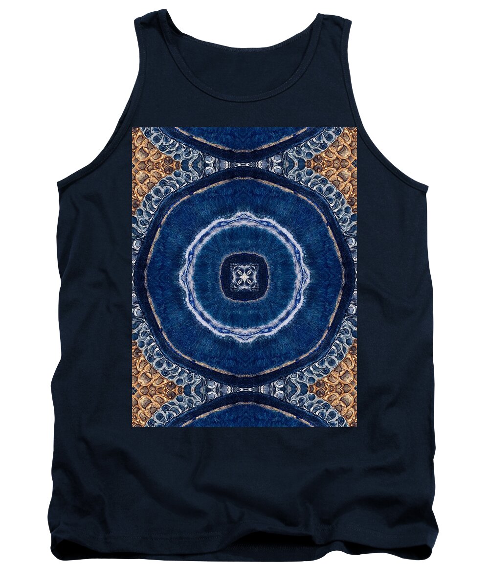 Blue Striped Agate Abstract II - Tank Top