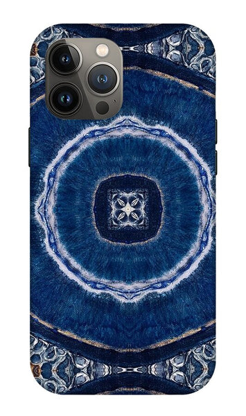 Blue Striped Agate Abstract II - Phone Case