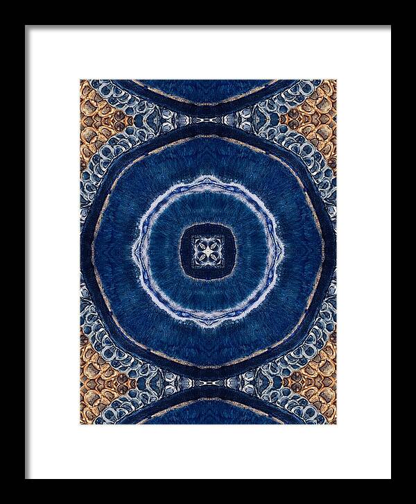 Blue Striped Agate Abstract II - Framed Print