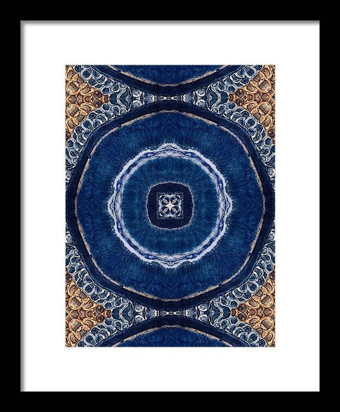 Blue Striped Agate Abstract II - Framed Print