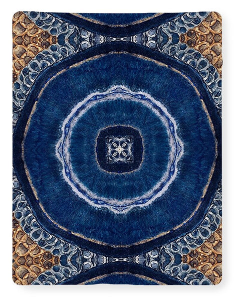 Blue Striped Agate Abstract II - Blanket