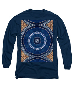 Blue Striped Agate Abstract II - Long Sleeve T-Shirt