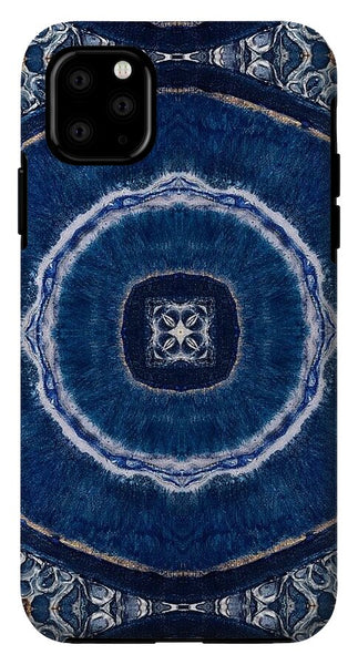 Blue Striped Agate Abstract II - Phone Case