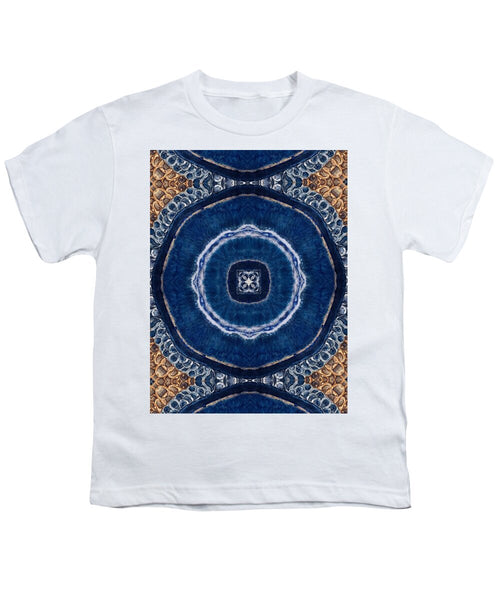 Blue Striped Agate Abstract II - Youth T-Shirt